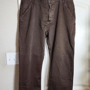 Territory Ahead Men's Pants 38x32 Preppy Academia Brown Textured Cuffed Hem